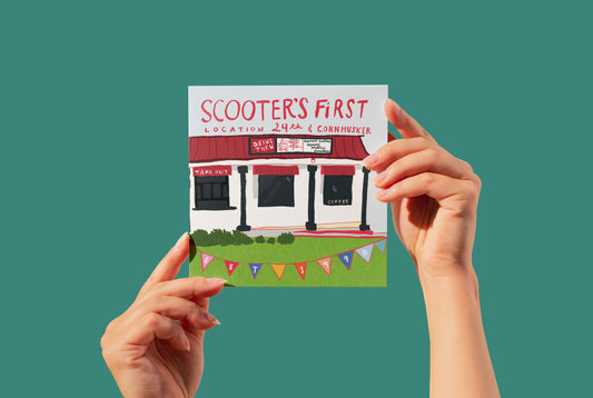 Scooter's First Location Greeting Card