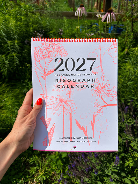 2027 Nebraska Native Flowers - Risograph Calendar
