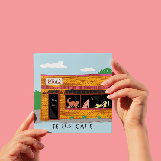 Felius Cat Cafe Greeting Card